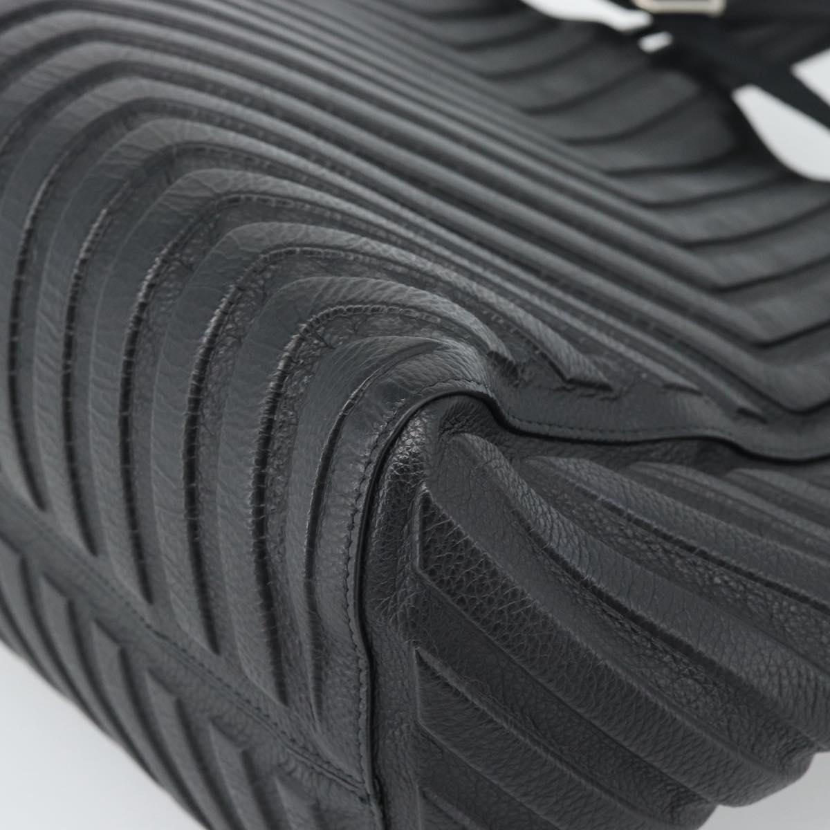 BALENCIAGA Car Hand Bag Leather 2way Black Silver 679461 Auth mr2586V