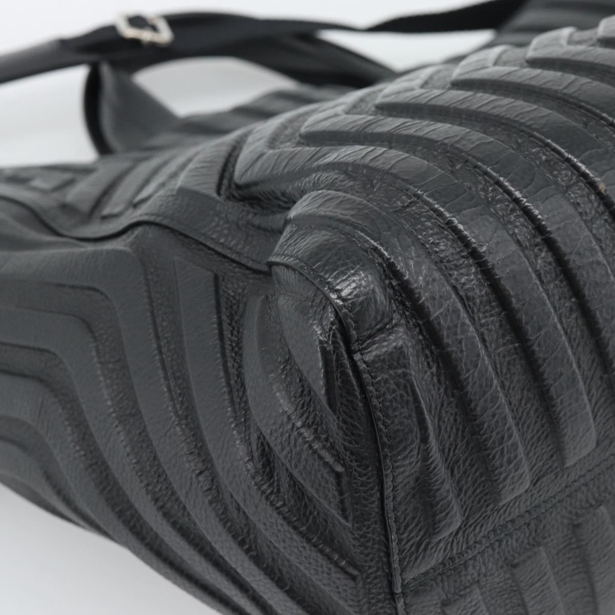 BALENCIAGA Car Hand Bag Leather 2way Black Silver 679461 Auth mr2586V