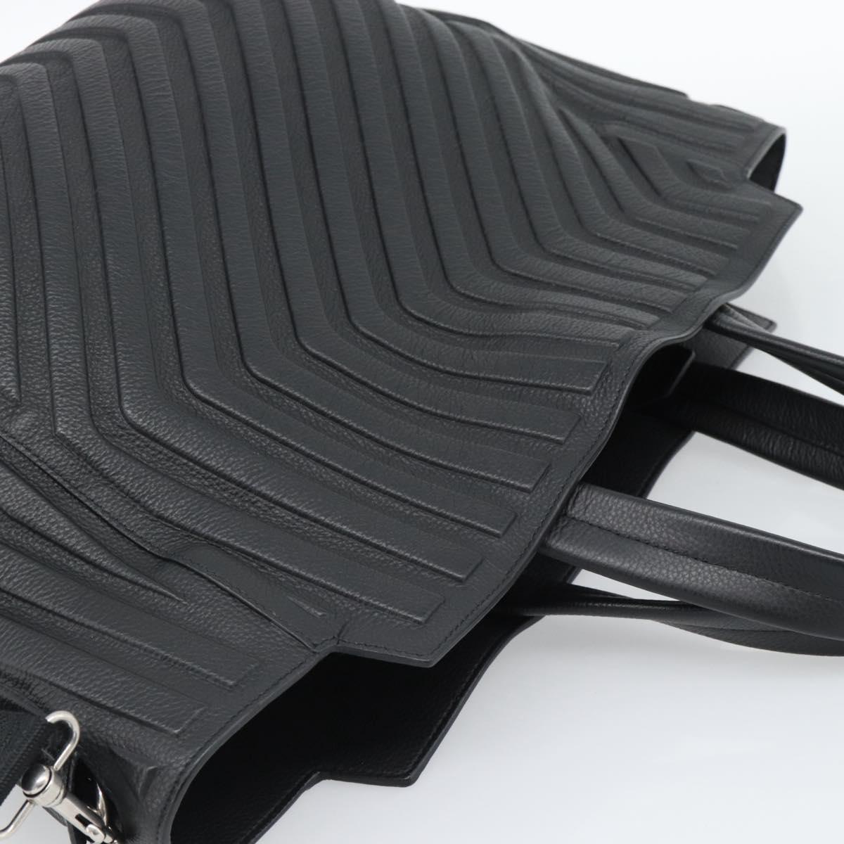 BALENCIAGA Car Hand Bag Leather 2way Black Silver 679461 Auth mr2586V