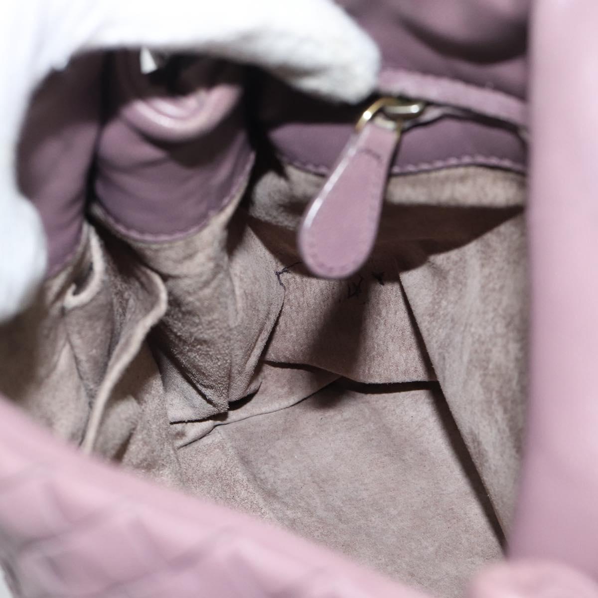 BOTTEGA VENETA INTRECCIATO Hand Bag Leather Purple Gold Auth mr2587A