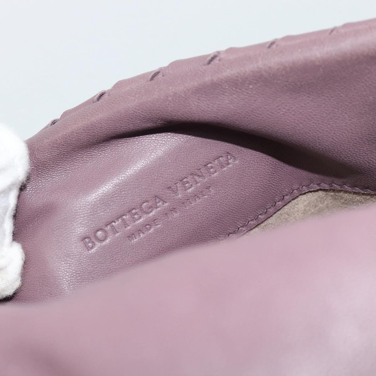 BOTTEGA VENETA INTRECCIATO Hand Bag Leather Purple Gold Auth mr2587A