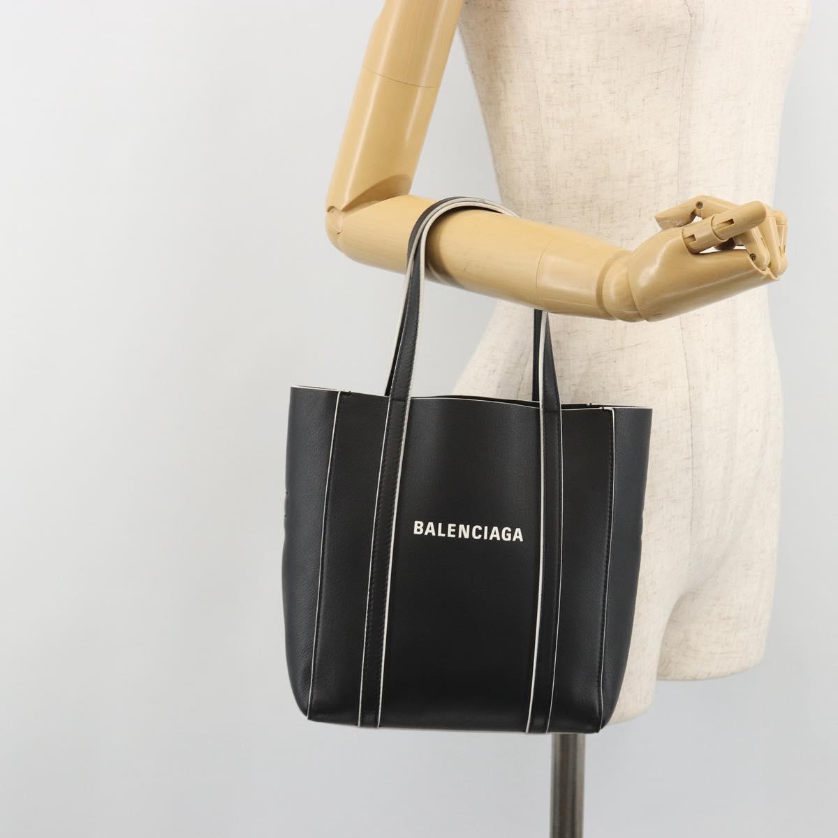BALENCIAGA Everyday XXS Hand Bag Leather Black Auth mr2588A