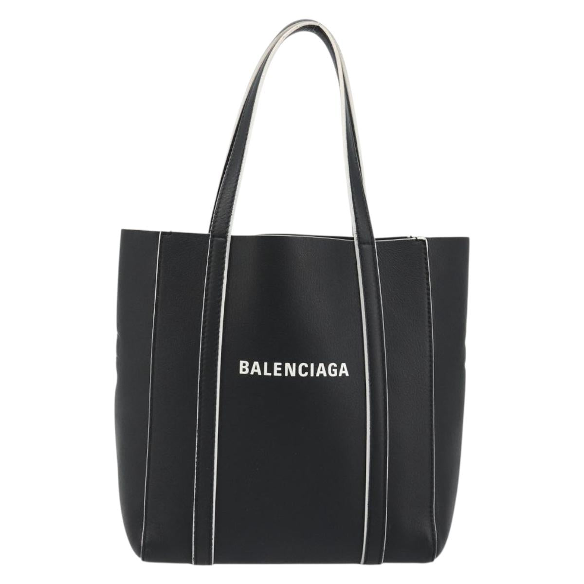 BALENCIAGA Everyday XXS Hand Bag Leather Black Auth mr2588A