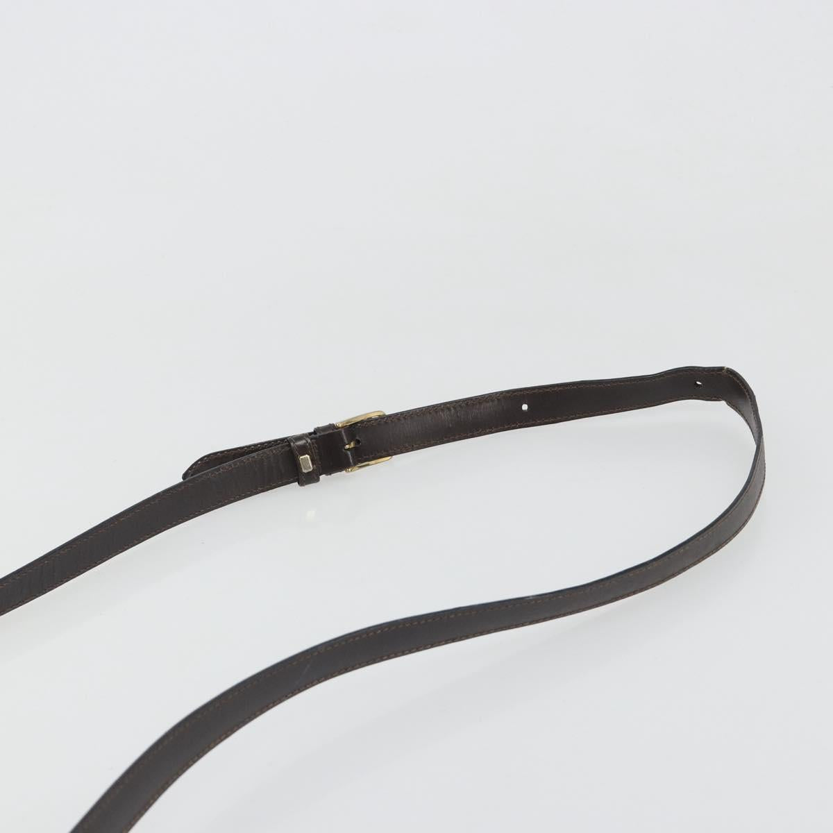 CELINE Shoulder Bag Leather Brown Gold Auth mr2589A