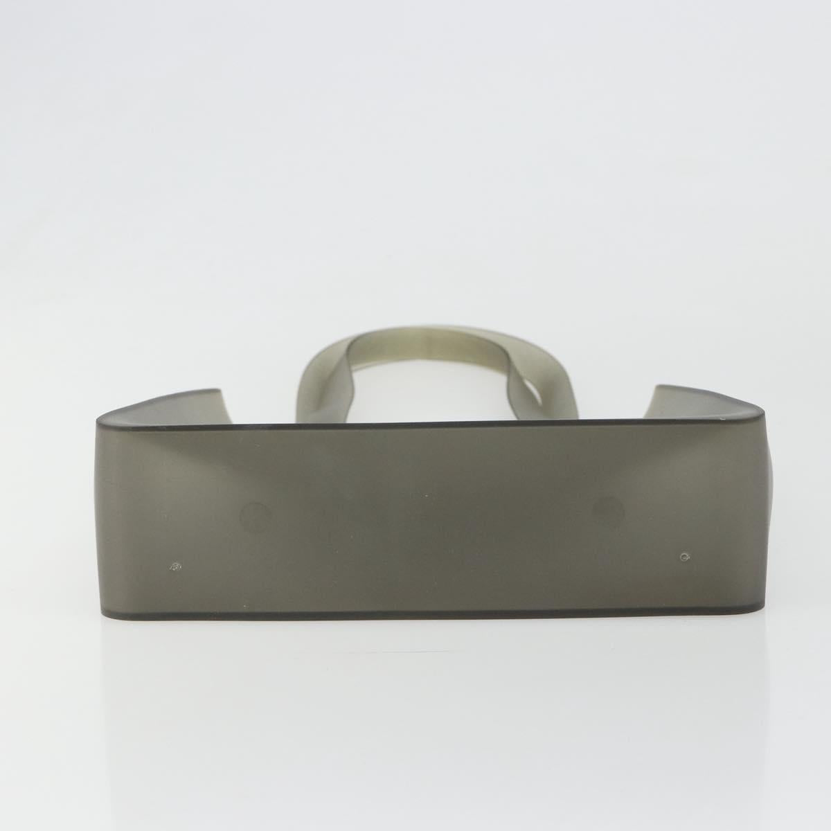 CHANEL Tote Bag Rubber Clear Silver CC Auth mr2590A