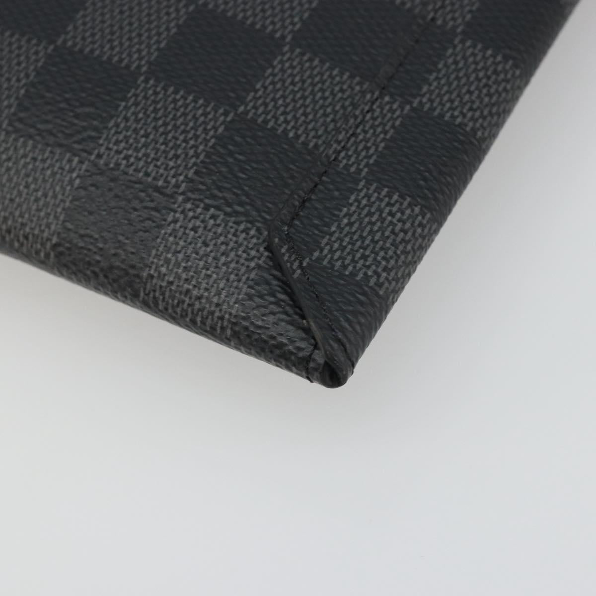 LOUIS VUITTON Damier Graphite Alpha Triple Pouch Bag N60255 LV Auth mr2593A