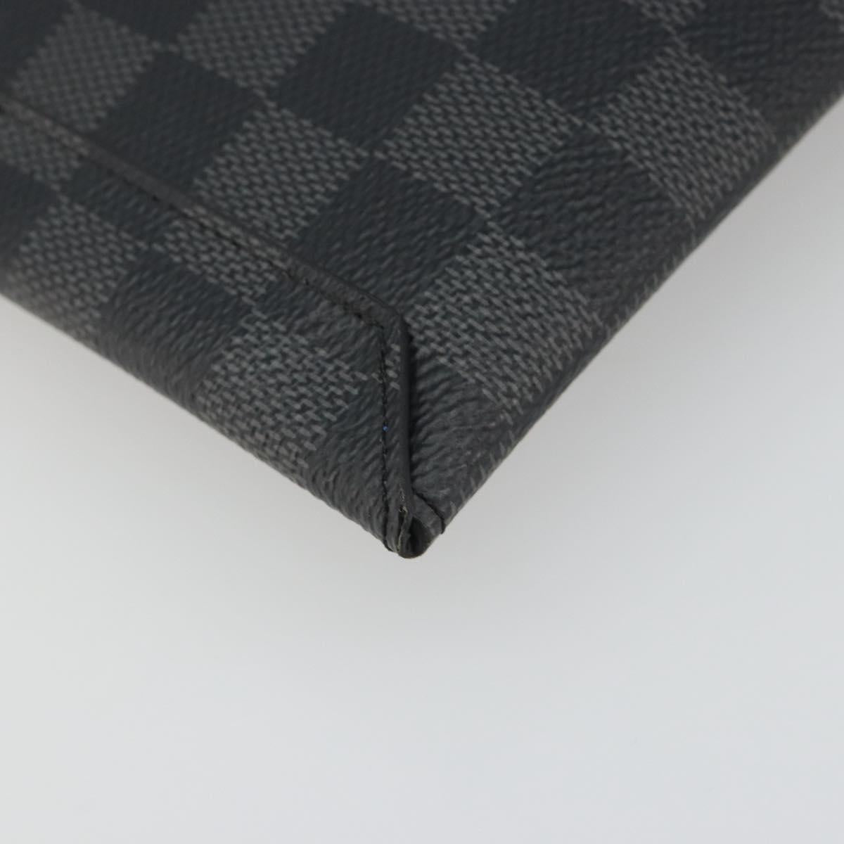 LOUIS VUITTON Damier Graphite Alpha Triple Pouch Bag N60255 LV Auth mr2593A