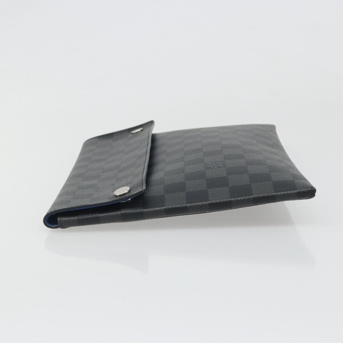 LOUIS VUITTON Damier Graphite Alpha Triple Pouch Bag N60255 LV Auth mr2593A