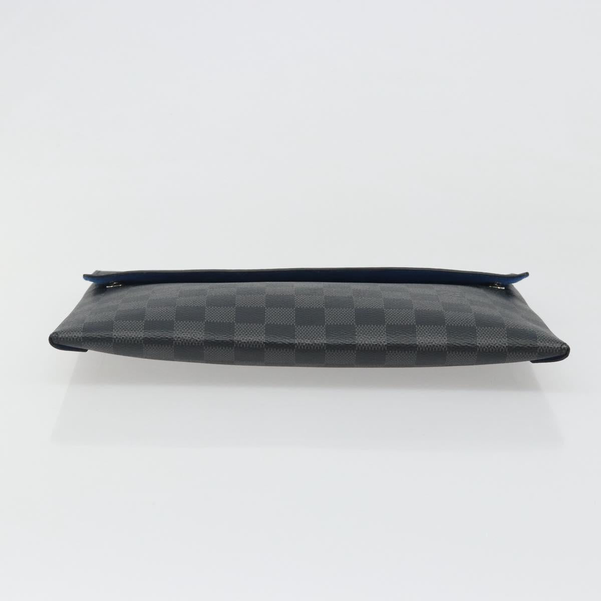 LOUIS VUITTON Damier Graphite Alpha Triple Pouch Bag N60255 LV Auth mr2593A