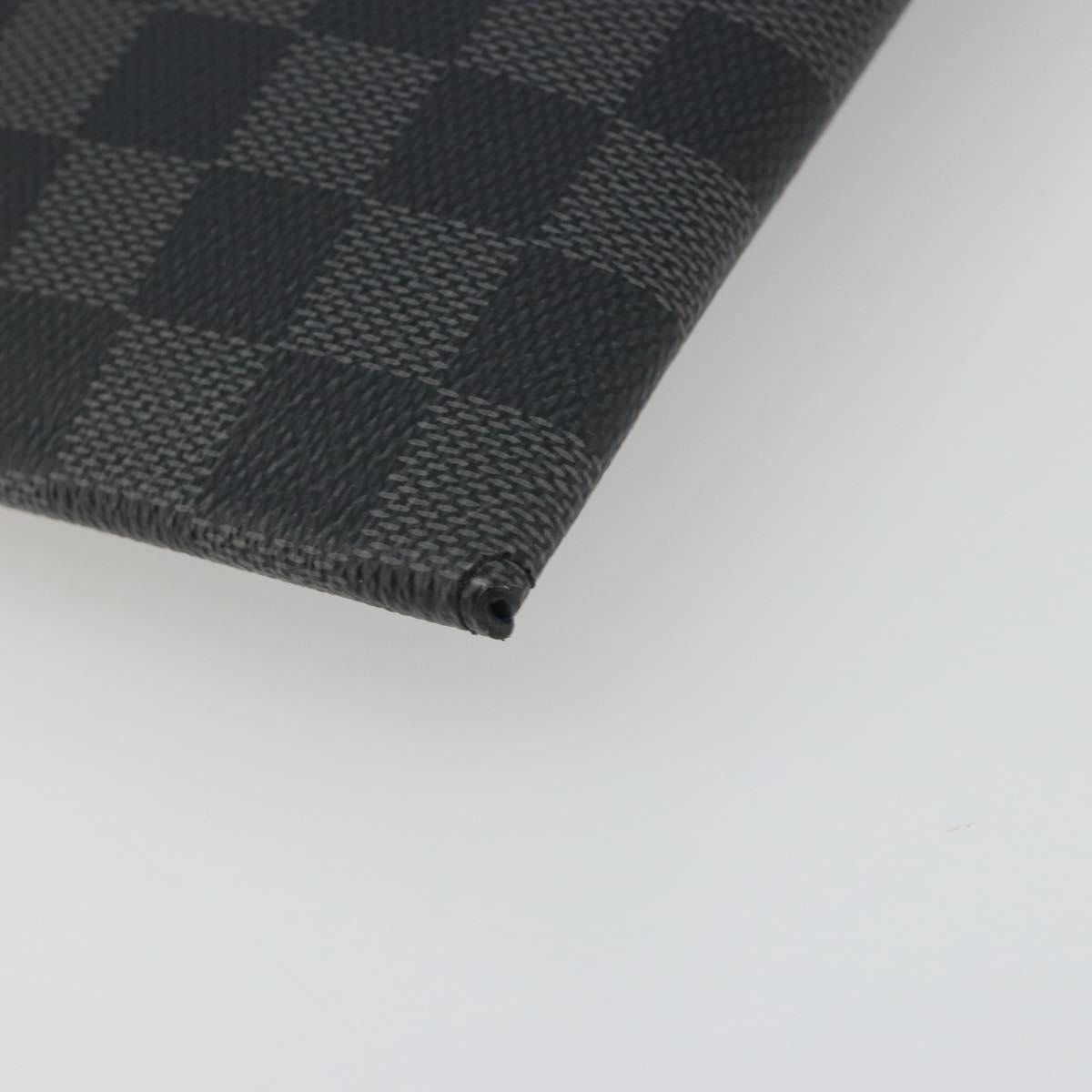 LOUIS VUITTON Damier Graphite Alpha Triple Pouch Bag N60255 LV Auth mr2593A
