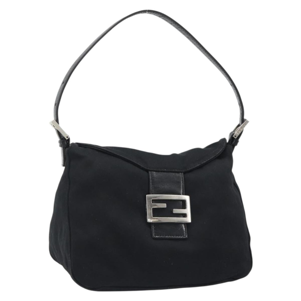 FENDI Hand Bag cotton Black Silver Auth mr2595