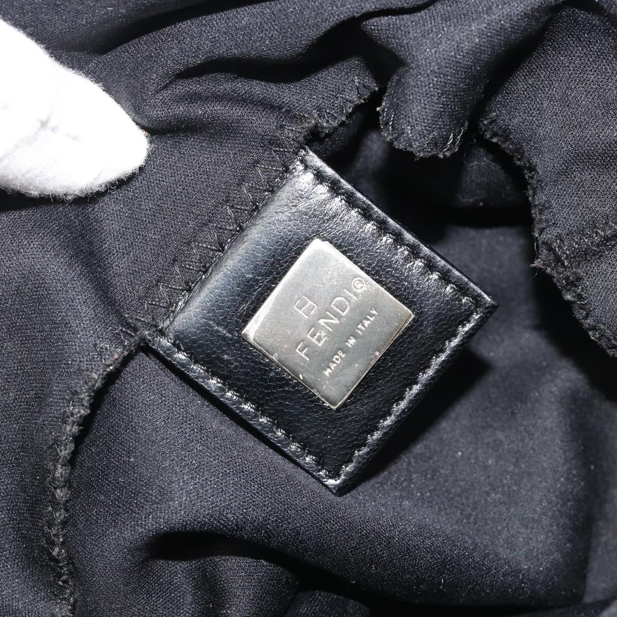 FENDI Hand Bag cotton Black Silver Auth mr2595