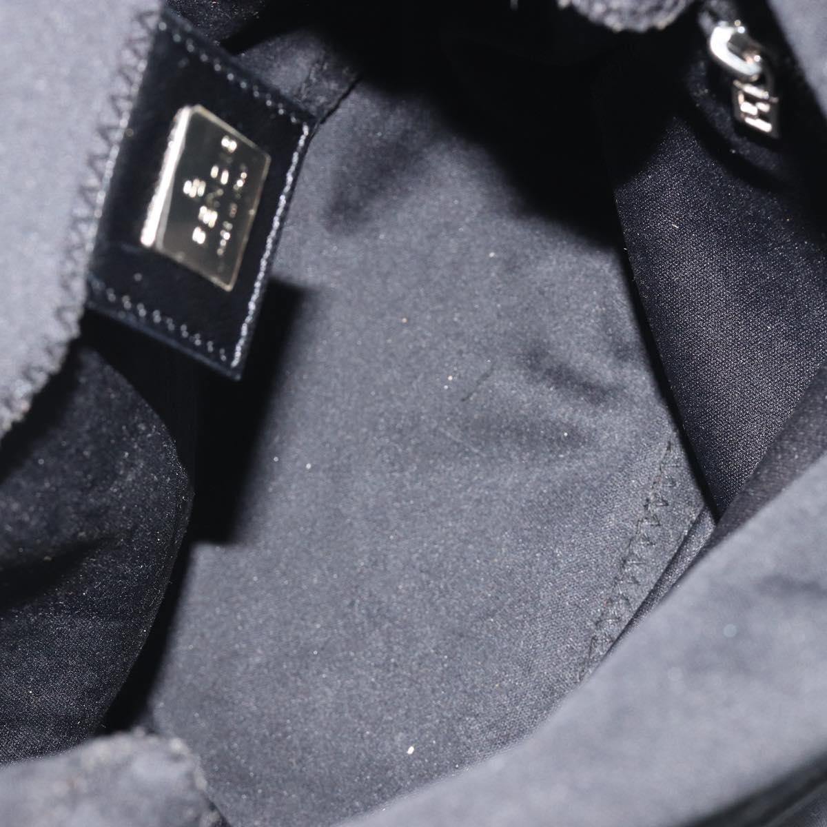 FENDI Hand Bag cotton Black Silver Auth mr2595