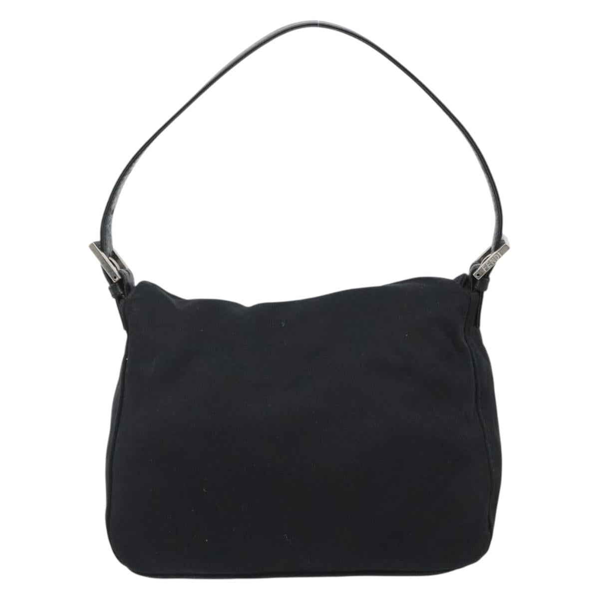 FENDI Hand Bag cotton Black Silver Auth mr2595