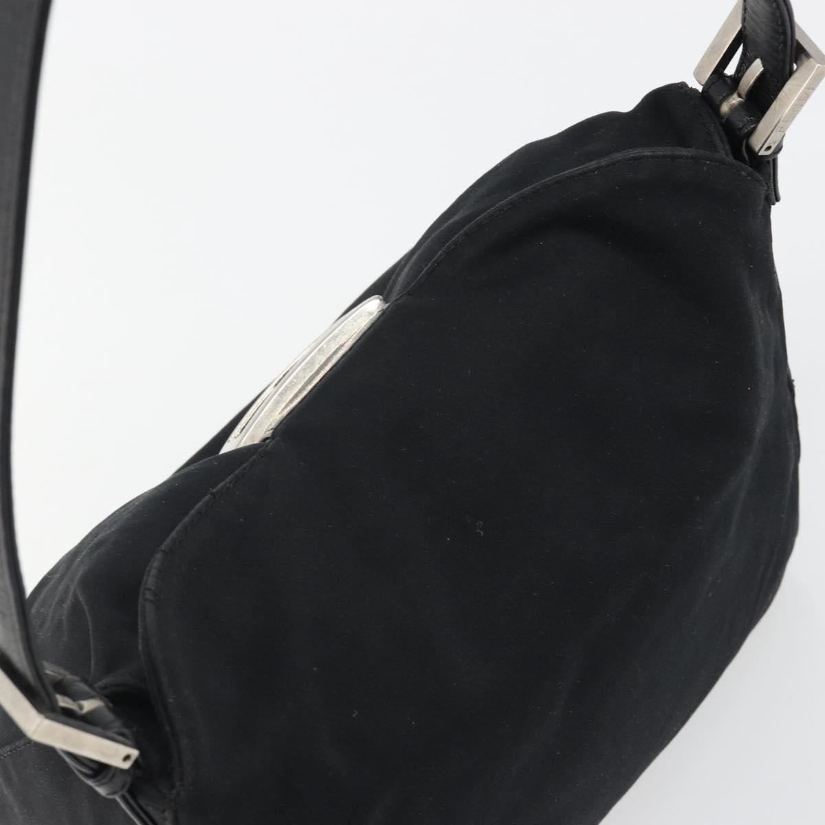 FENDI Hand Bag cotton Black Silver Auth mr2595