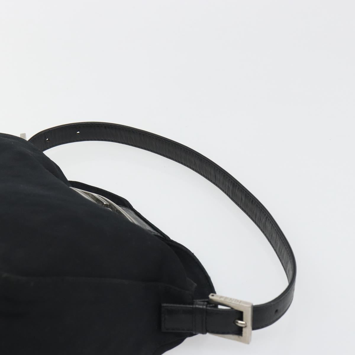 FENDI Hand Bag cotton Black Silver Auth mr2595