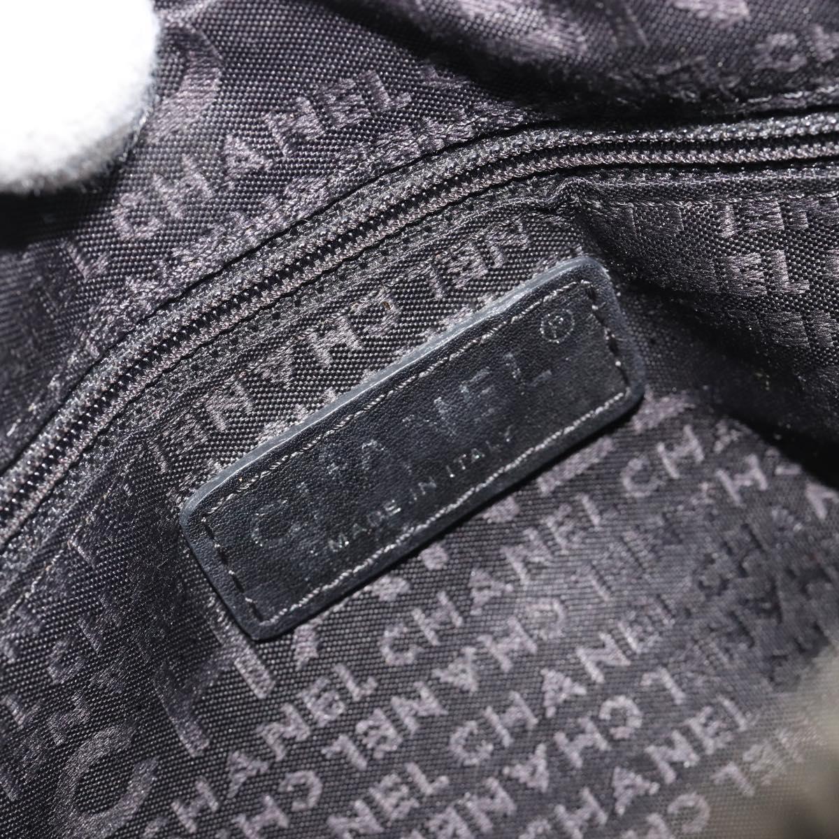 CHANEL Chain Shoulder Bag Lamb Skin Navy Silver CC Auth mr2596A
