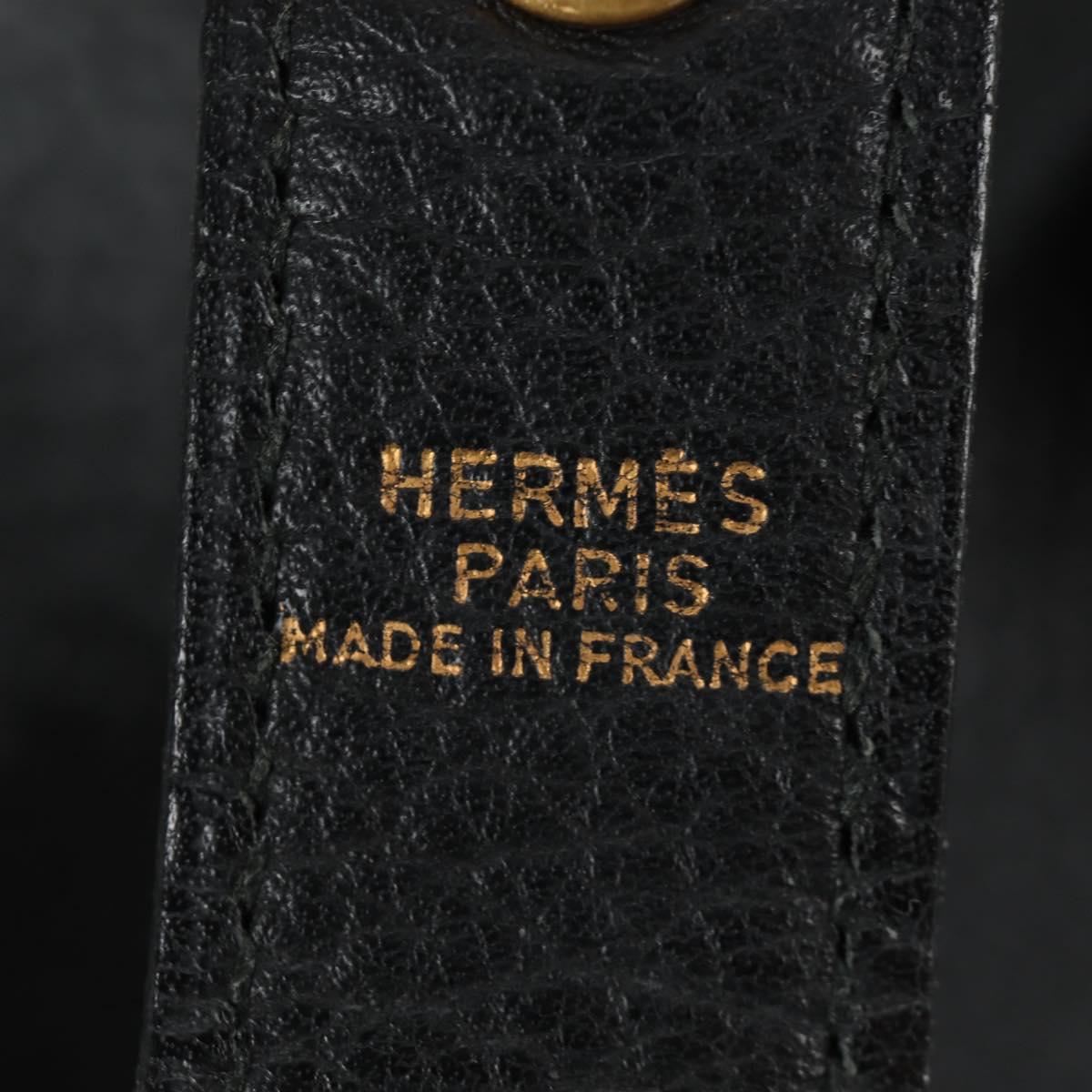 HERMES Rodeo Shoulder Bag Leather Black Gold Auth mr2602V