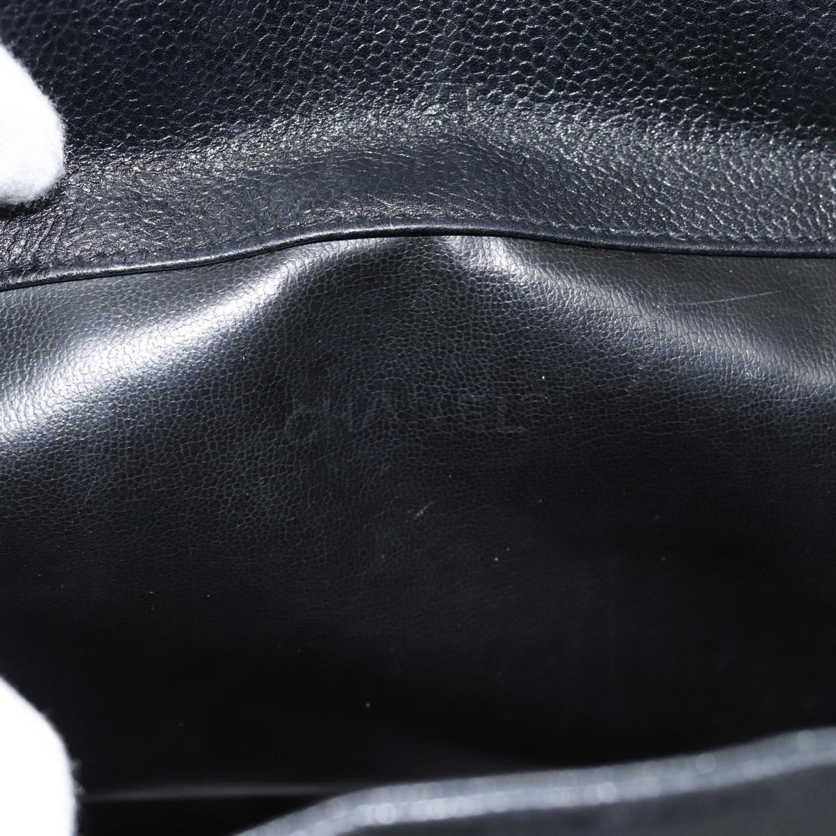 CHANEL Shoulder Bag Leather 2way Black Gold CC Auth mr2604V