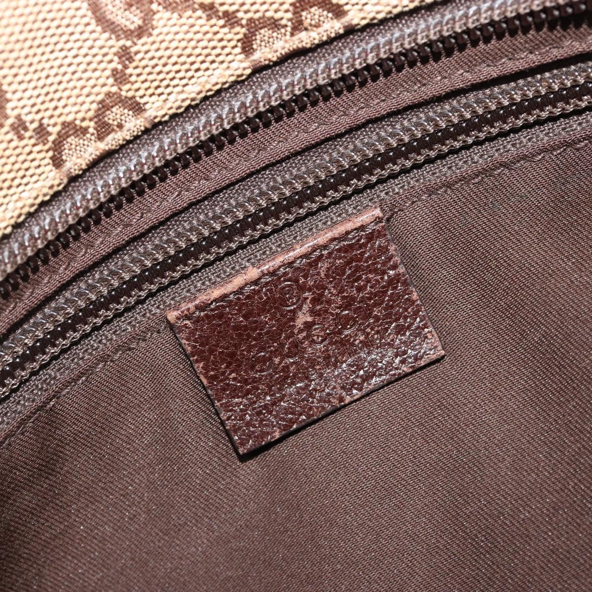 GUCCI GG Canvas Web Sherry Line Shoulder Bag Beige Silver 189749 Auth mr2613