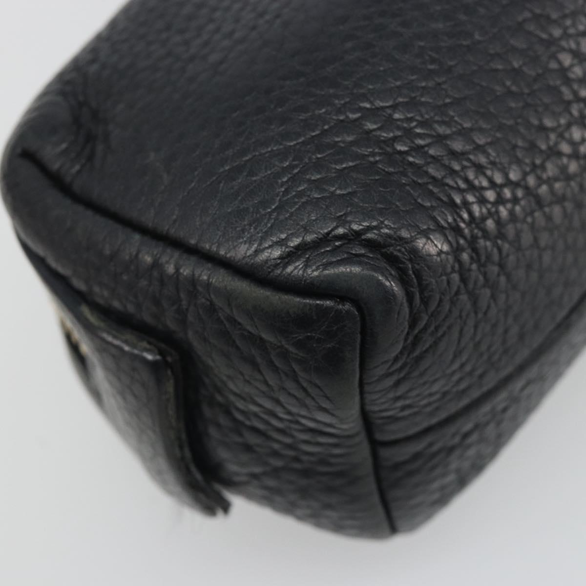 GUCCI Soho GG Pouch Leather Black Gold 308634 Auth mr2614
