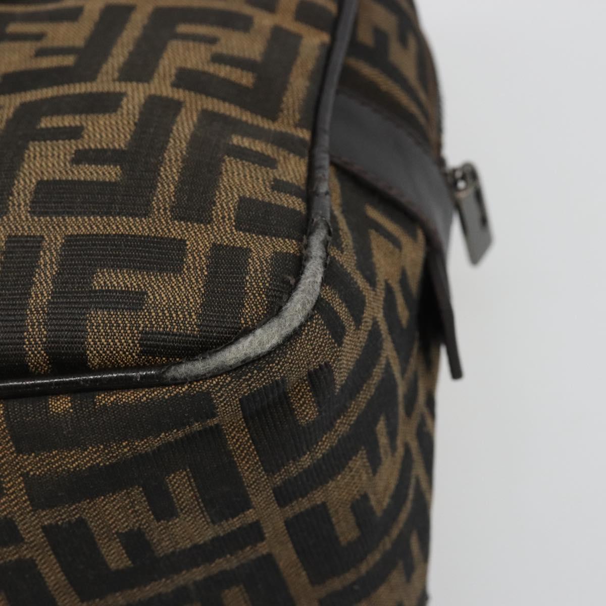 FENDI Zucca Canvas Hand Bag Black Brown Auth mr2615A