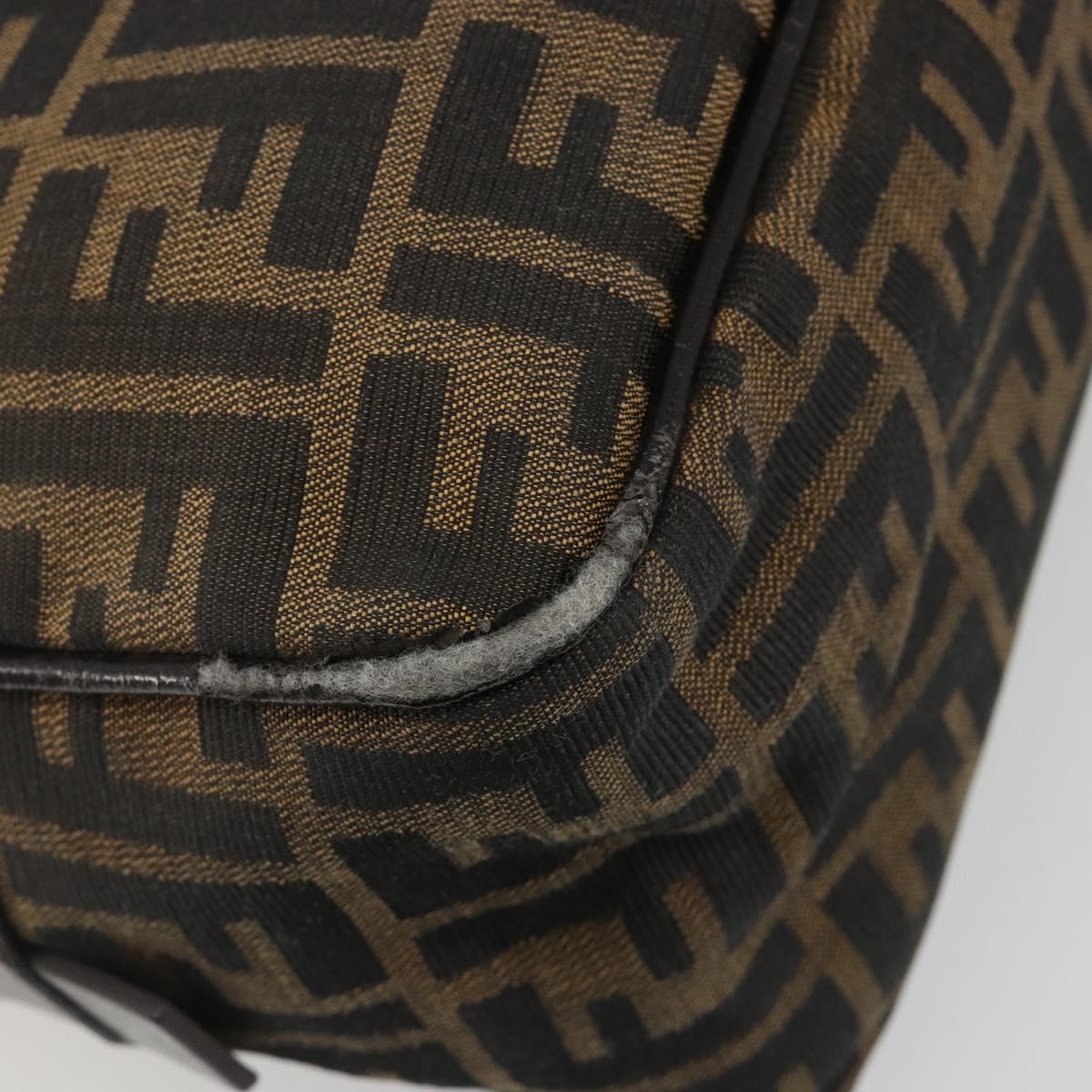 FENDI Zucca Canvas Hand Bag Black Brown Auth mr2615A