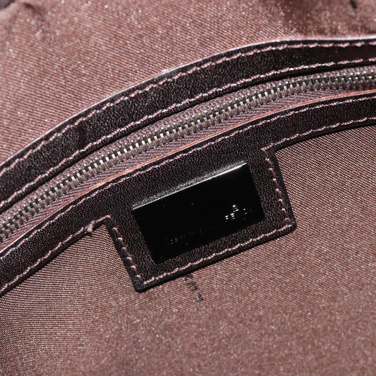 FENDI Zucca Canvas Hand Bag Black Brown Auth mr2615A