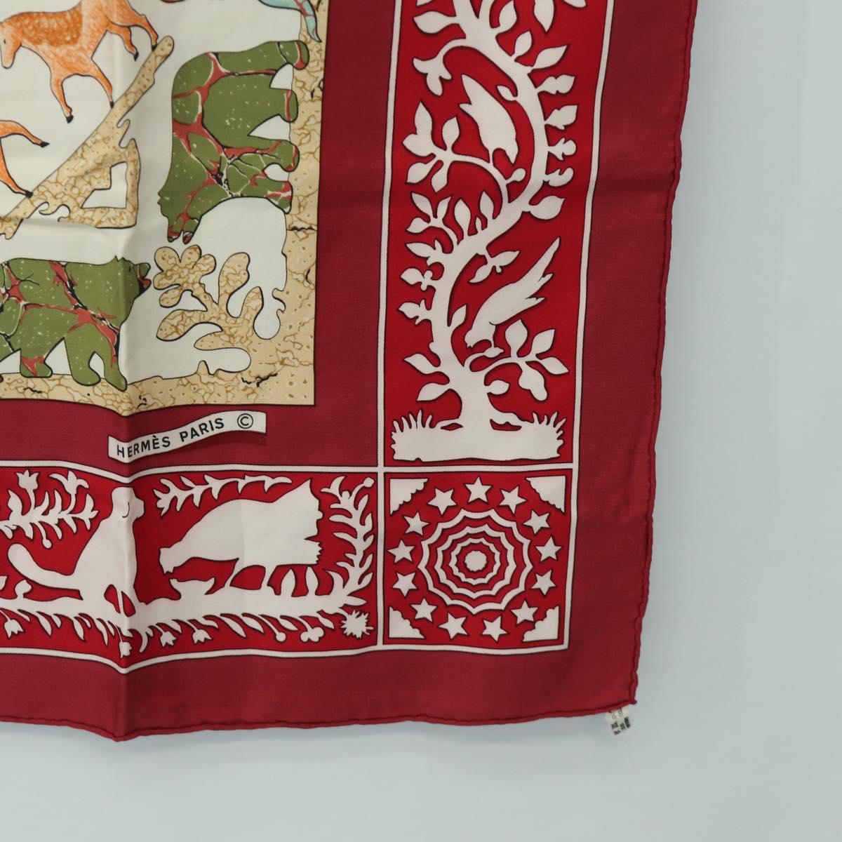 HERMES Carre 90 Scarf Silk Red Auth mr2616