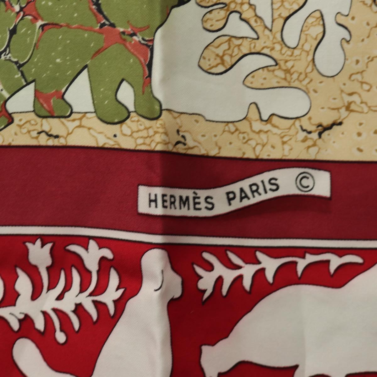 HERMES Carre 90 Scarf Silk Red Auth mr2616