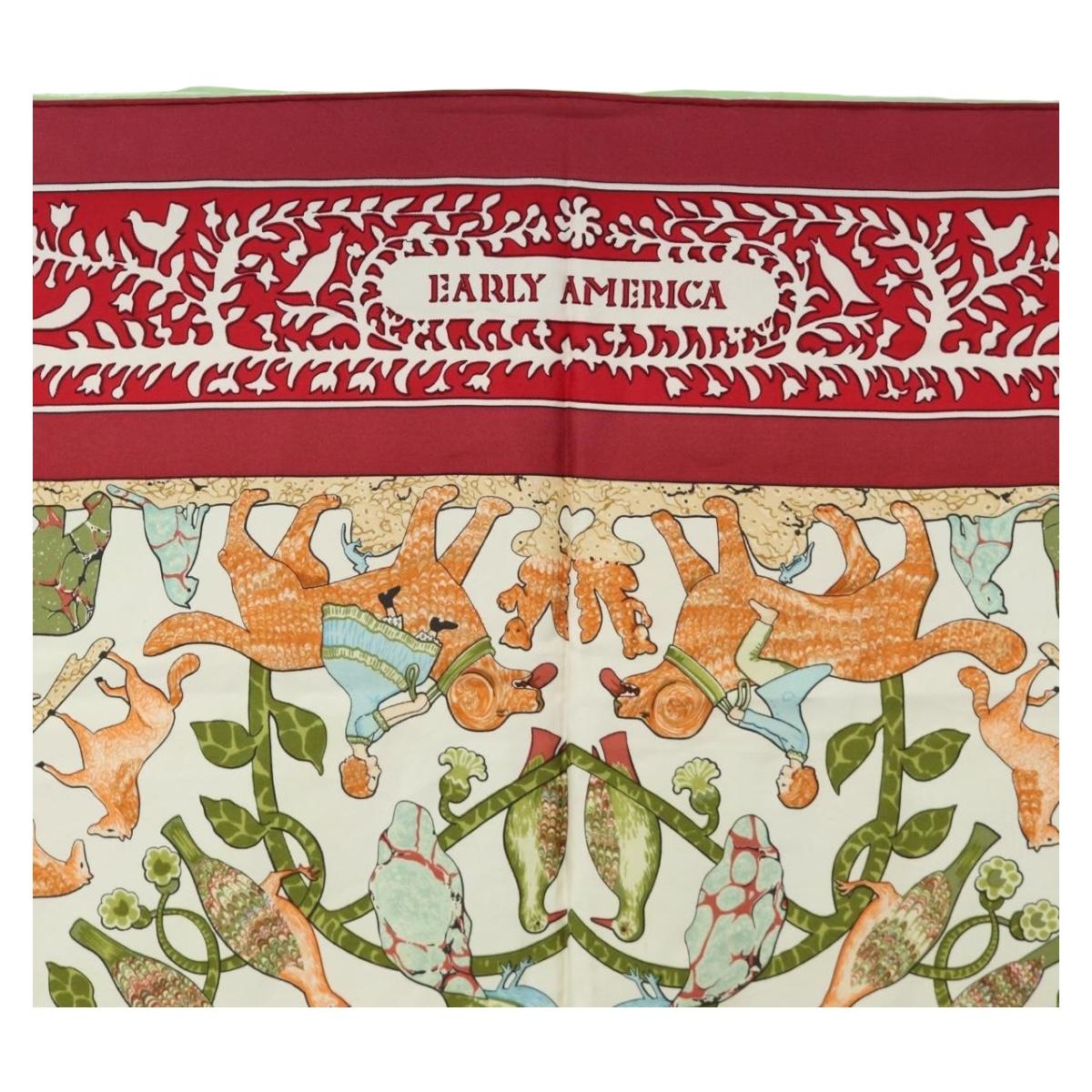 HERMES Carre 90 Scarf Silk Red Auth mr2616