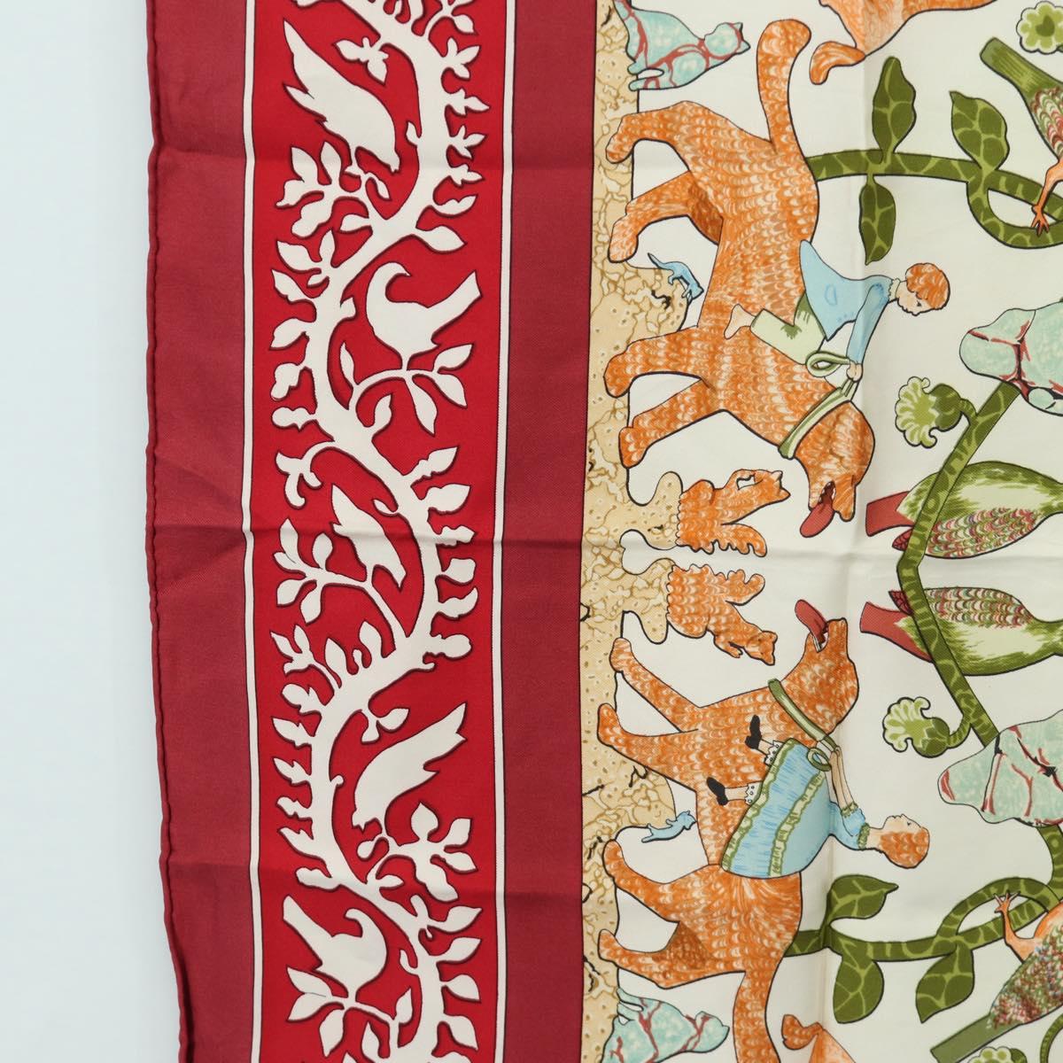 HERMES Carre 90 Scarf Silk Red Auth mr2616