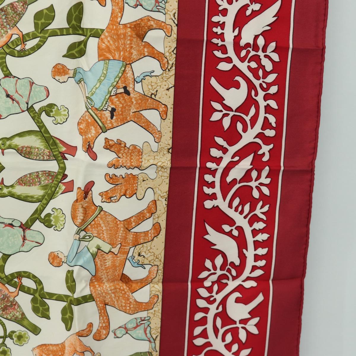 HERMES Carre 90 Scarf Silk Red Auth mr2616
