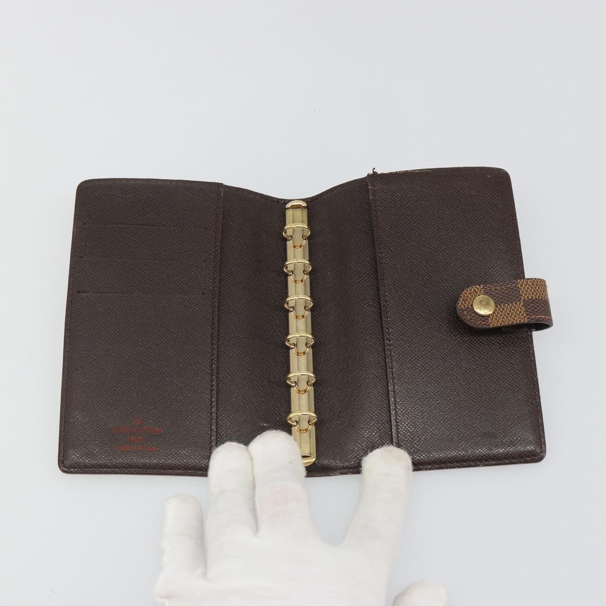 LOUIS VUITTON Damier Ebene Agenda PM Day Planner Cover R20700 LV Auth mr2618