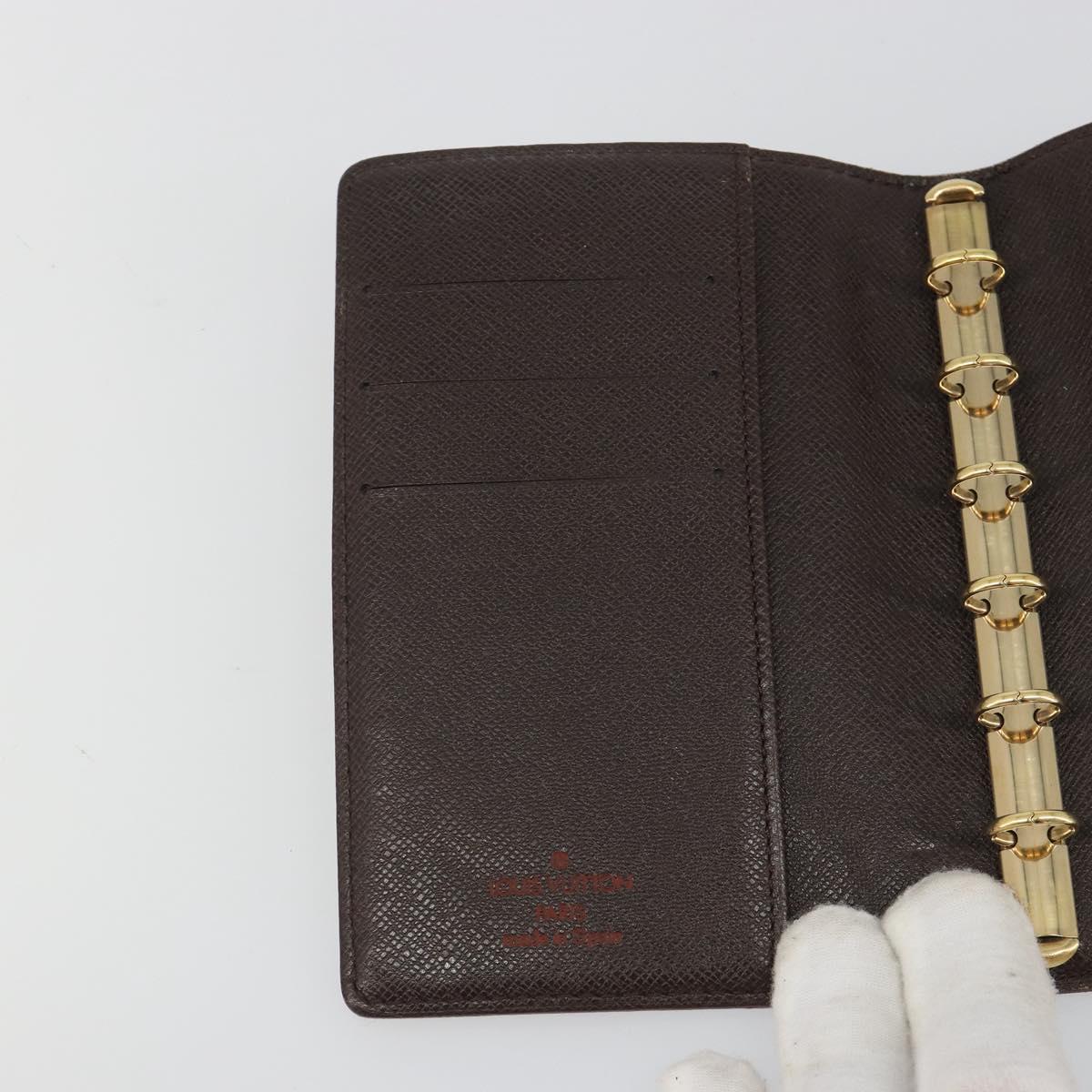 LOUIS VUITTON Damier Ebene Agenda PM Day Planner Cover R20700 LV Auth mr2618