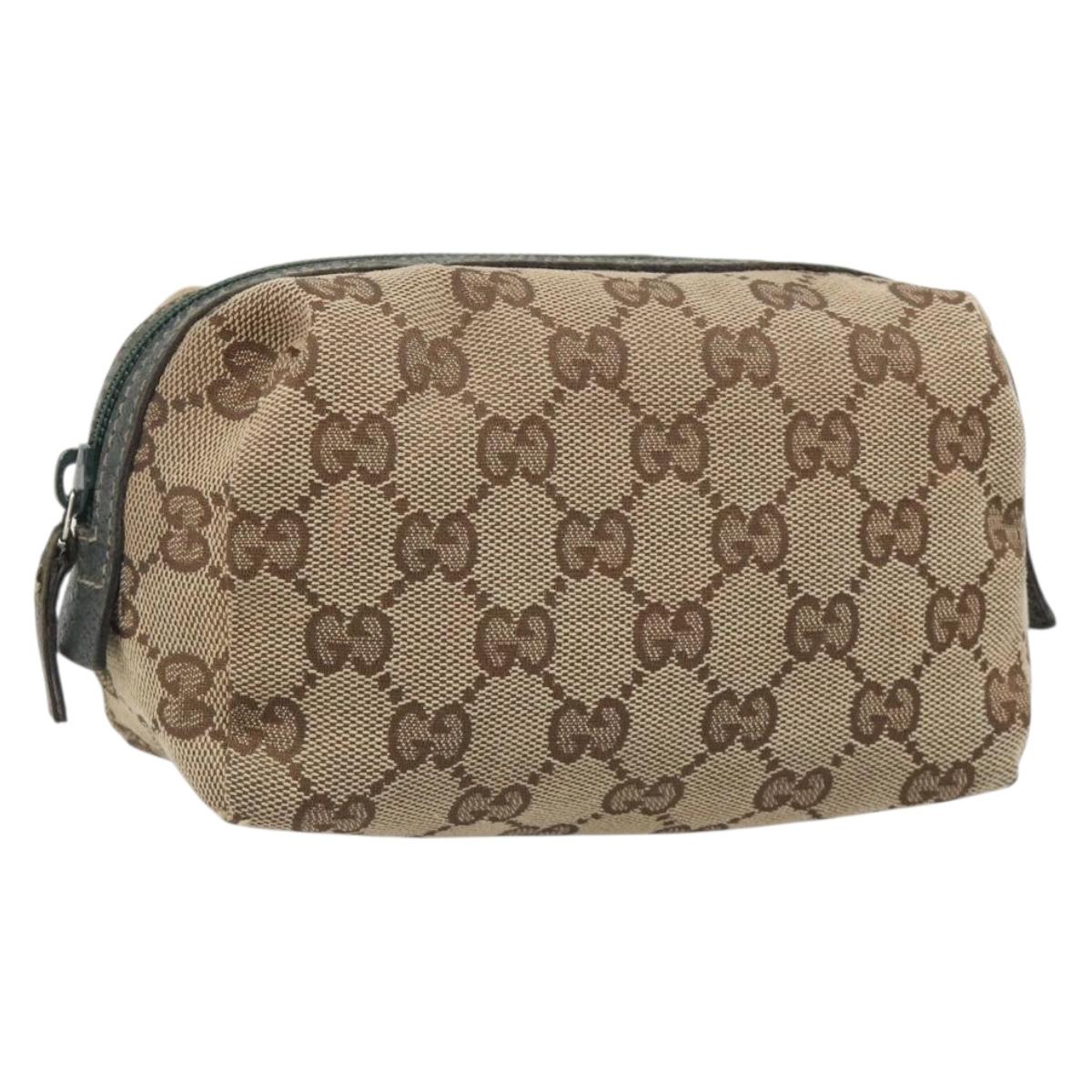 GUCCI GG Canvas Pouch Beige 29595 Auth mr2621