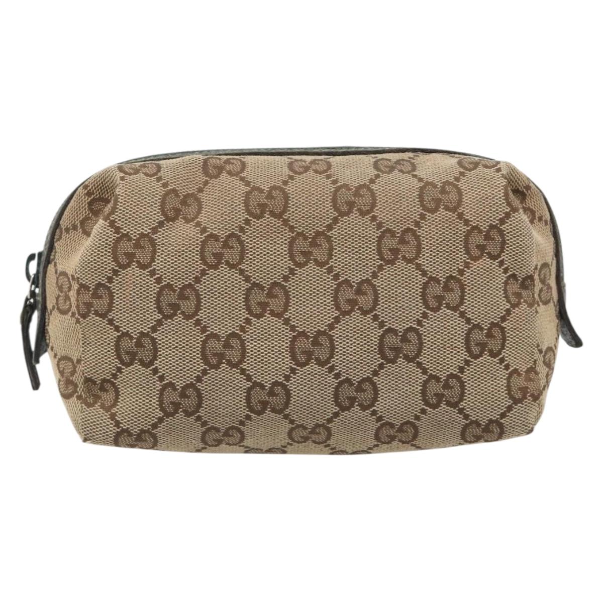 GUCCI GG Canvas Pouch Beige 29595 Auth mr2621