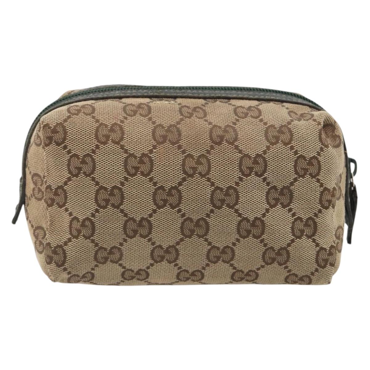 GUCCI GG Canvas Pouch Beige 29595 Auth mr2621