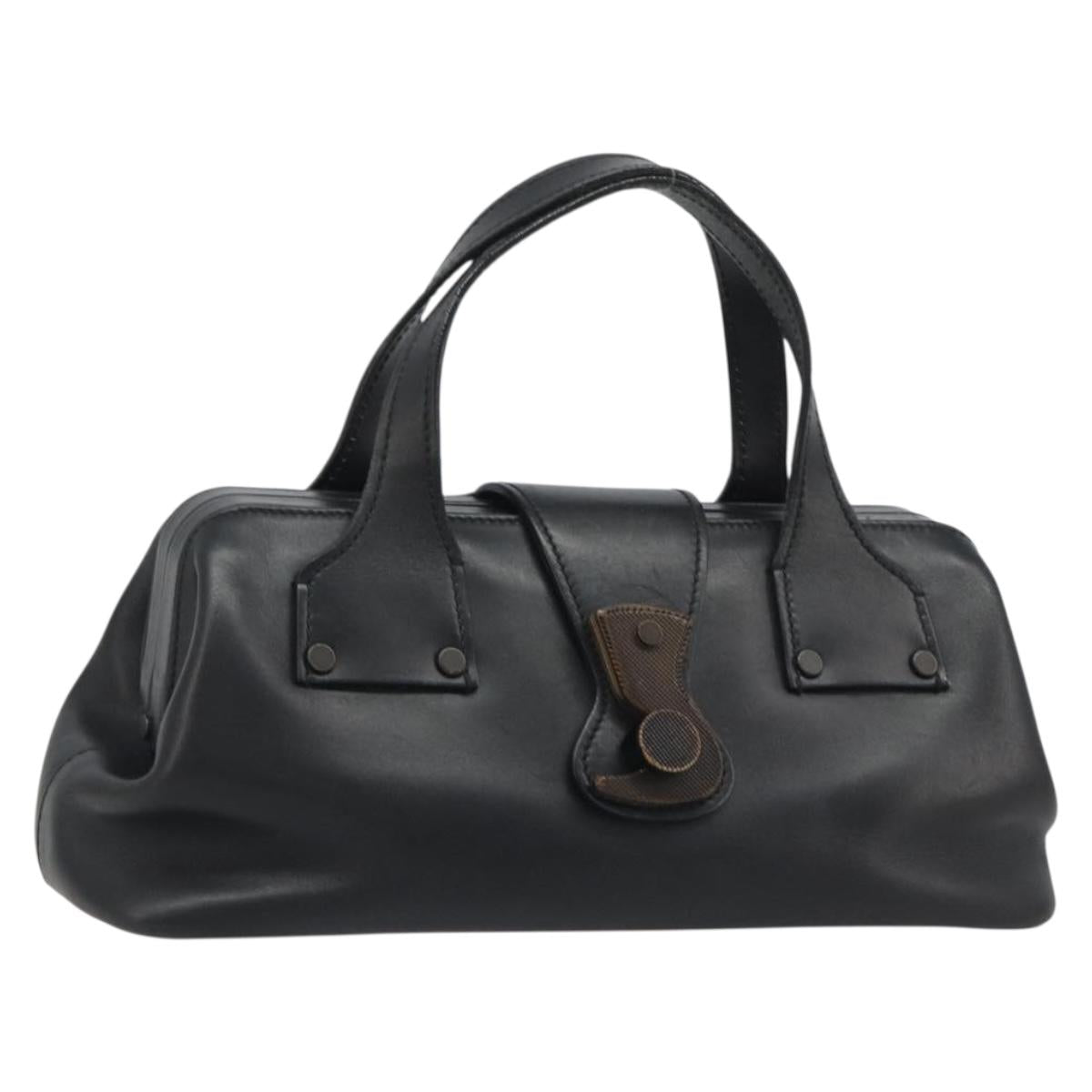 GUCCI Hand Bag Leather Black 105378 Auth mr2622A