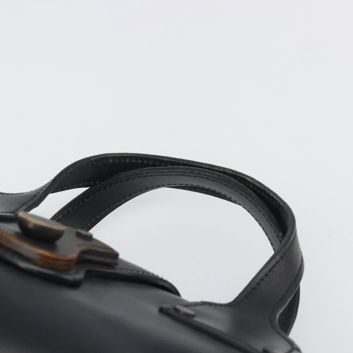 GUCCI Hand Bag Leather Black 105378 Auth mr2622A