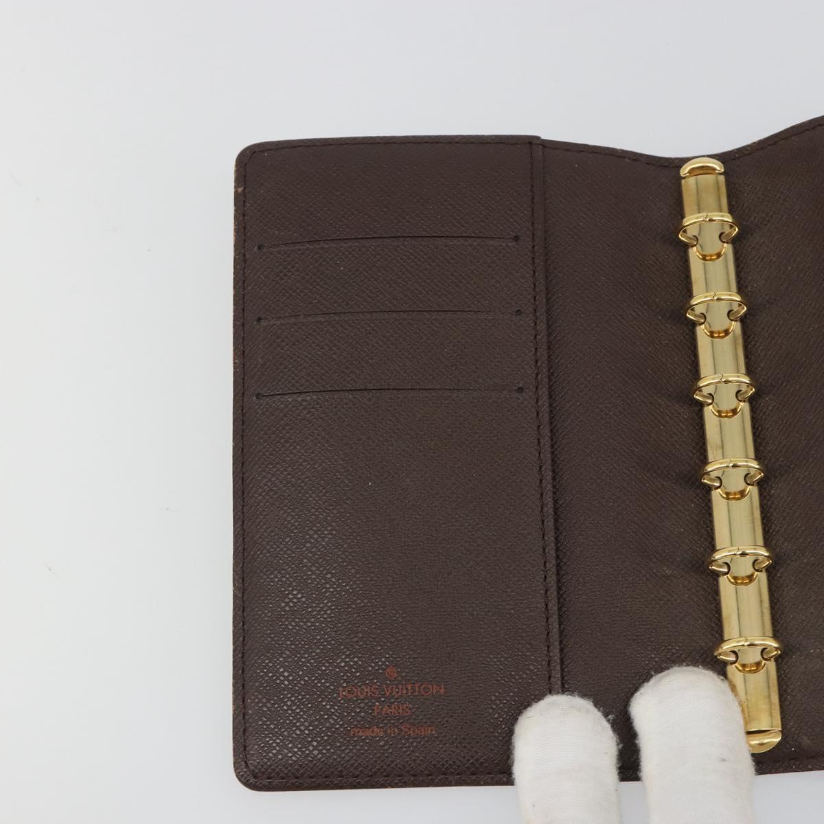 LOUIS VUITTON Damier Ebene Agenda PM Day Planner Cover R20700 LV Auth mr2623
