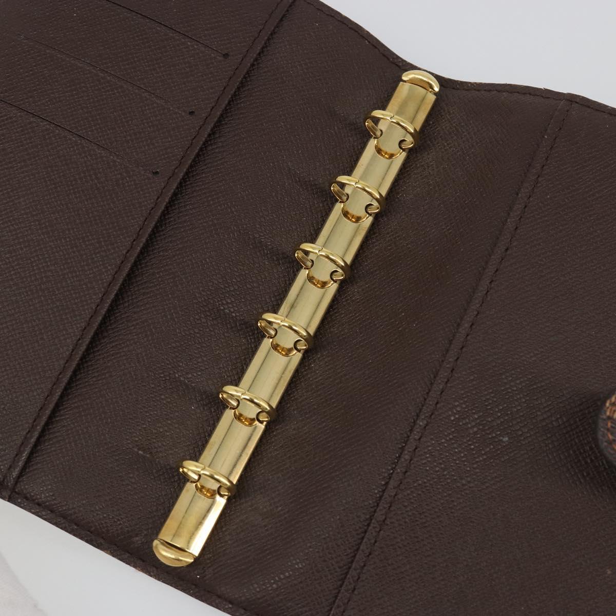 LOUIS VUITTON Damier Ebene Agenda PM Day Planner Cover R20700 LV Auth mr2623