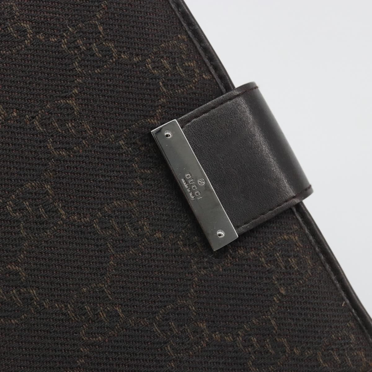 GUCCI GG Canvas Day Planner Cover Brown Silver Auth mr2627A