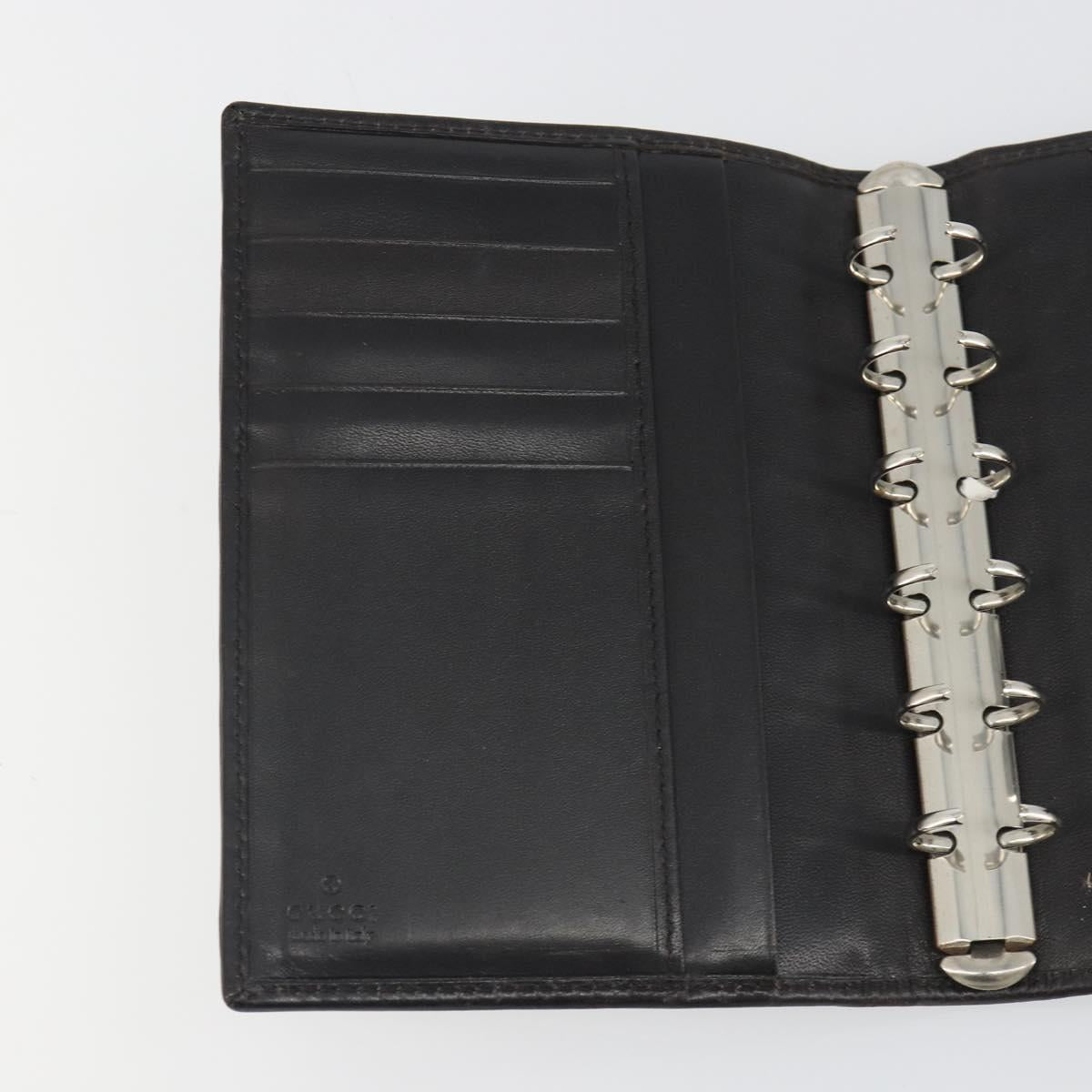 GUCCI GG Canvas Day Planner Cover Brown Silver Auth mr2627A