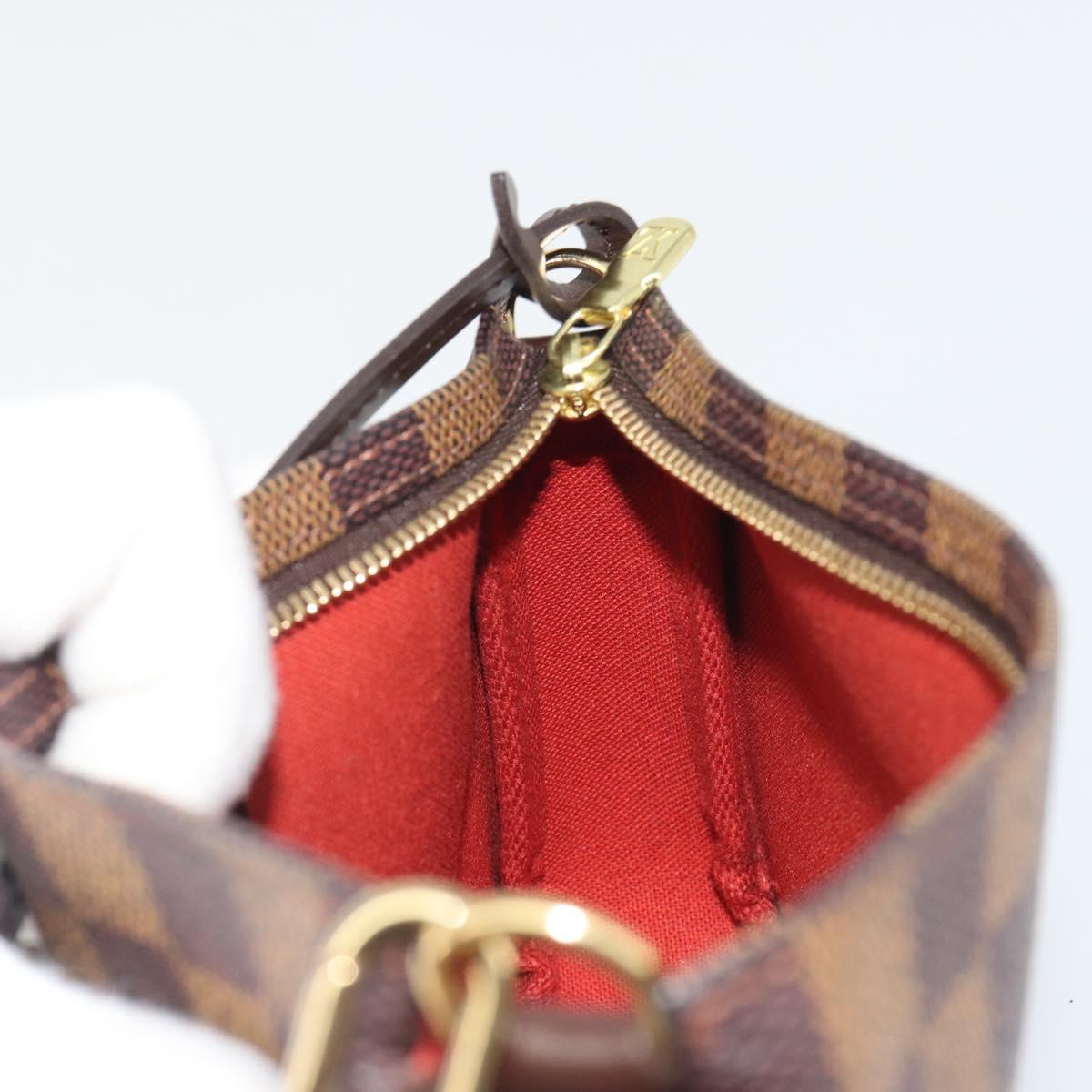 LOUIS VUITTON Damier Ebene Navona Accessory Pouch N51983 LV Auth mr2628V