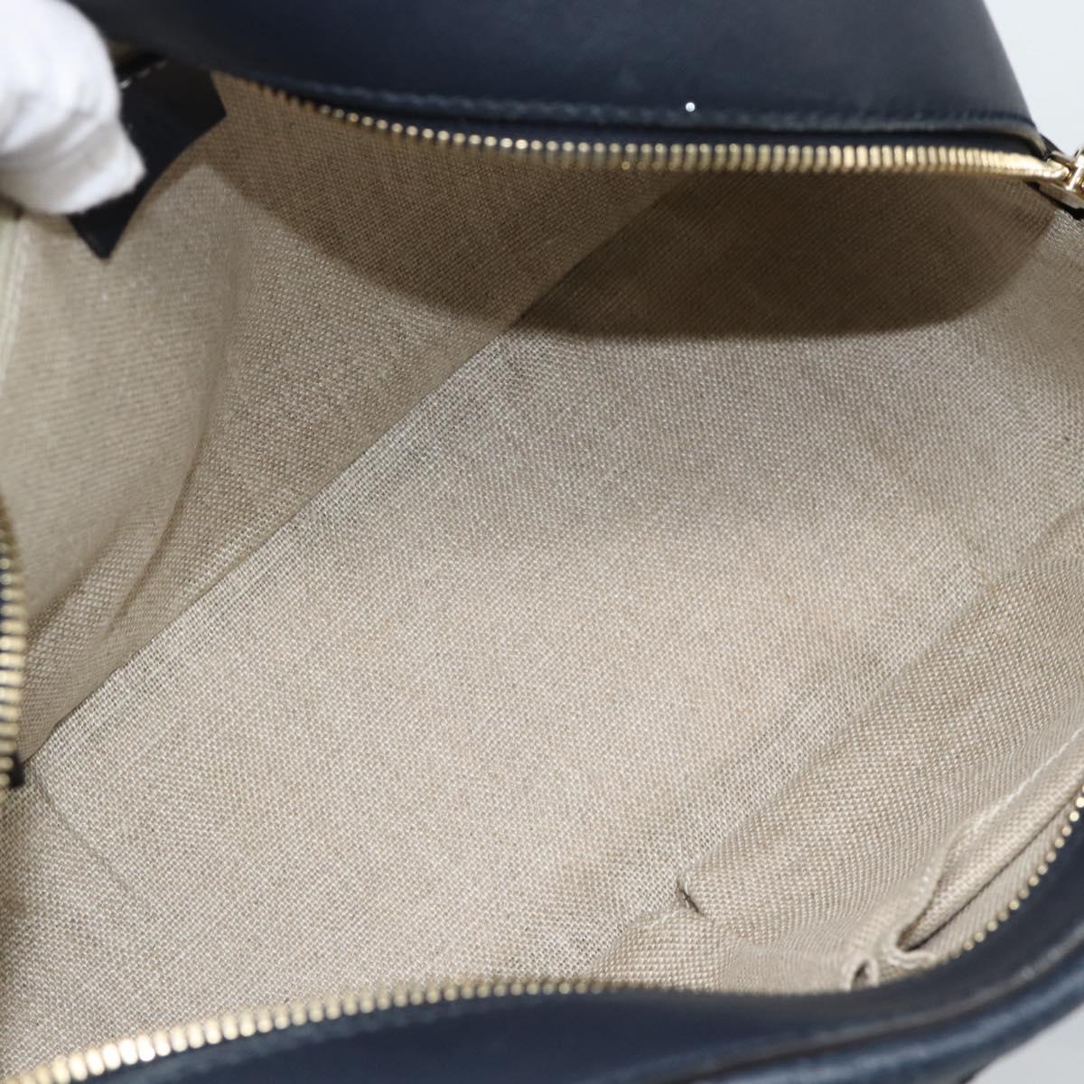 GUCCI Micro GG Canvas Guccissima Bag Leather 2way Navy Gold 510286 Auth mr2634A
