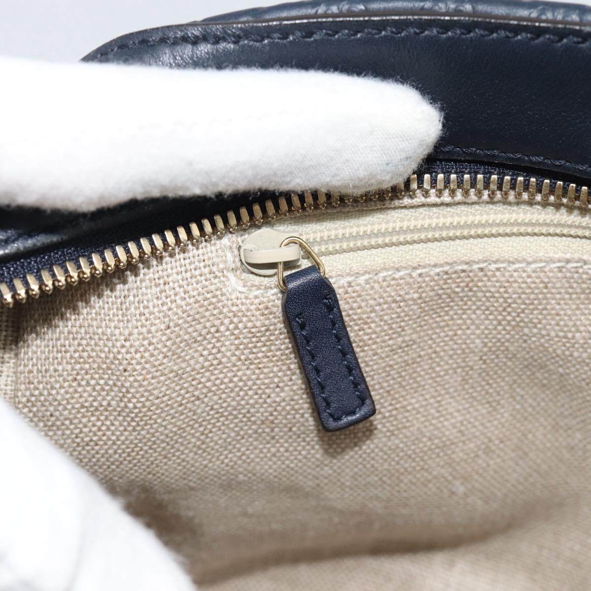 GUCCI Micro GG Canvas Guccissima Bag Leather 2way Navy Gold 510286 Auth mr2634A