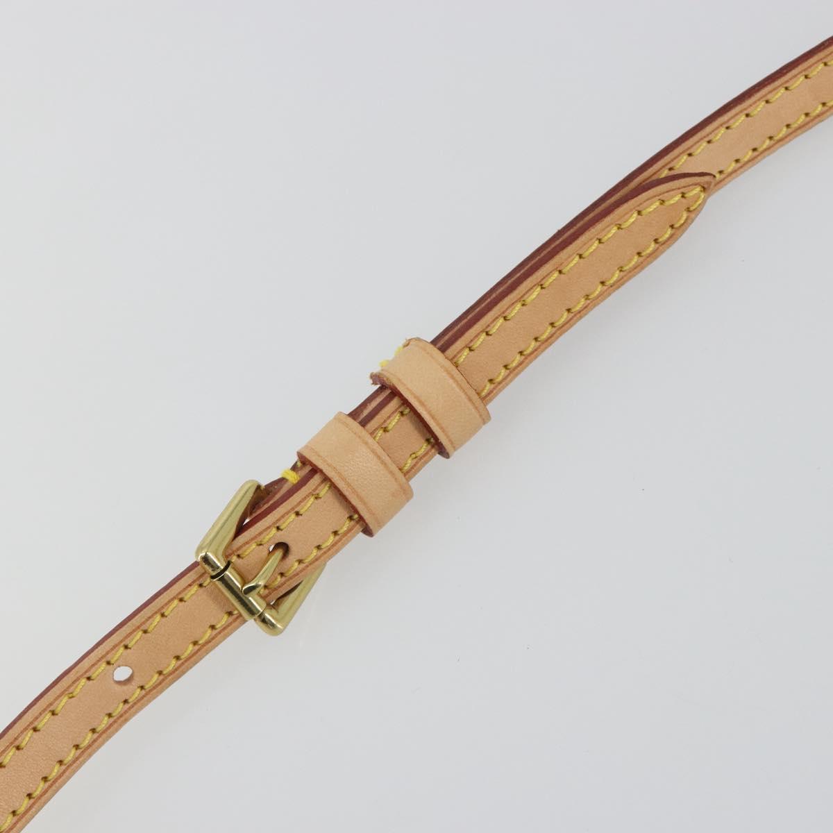 LOUIS VUITTON Adjustable Shoulder Strap Leather 39.4""-47.2"" Beige Auth mr2635