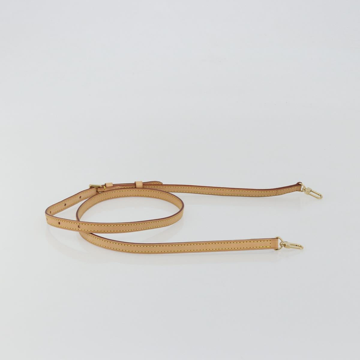 LOUIS VUITTON Adjustable Shoulder Strap Leather 39.4""-47.2"" Beige Auth mr2635
