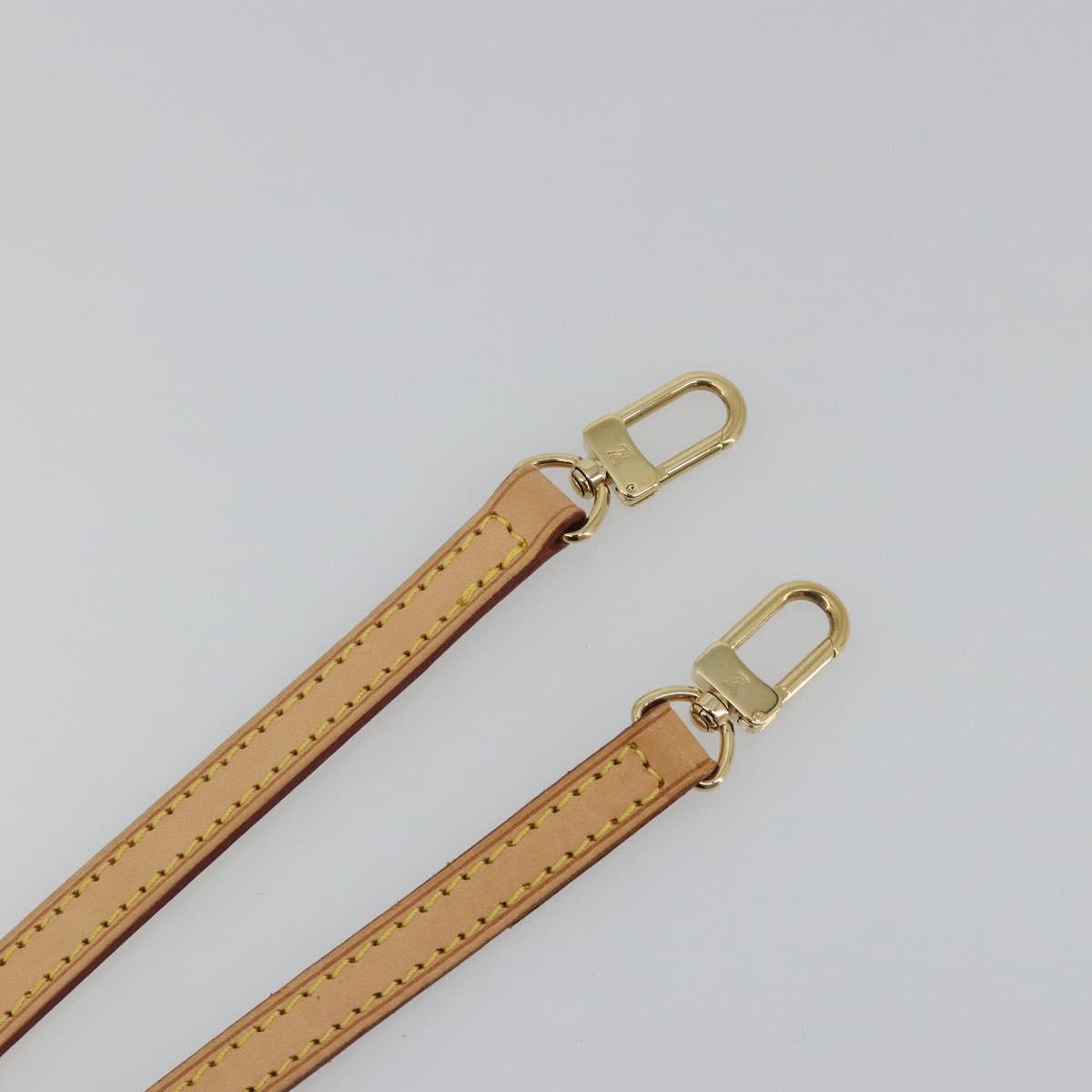 LOUIS VUITTON Adjustable Shoulder Strap Leather 39.4""-47.2"" Beige Auth mr2635